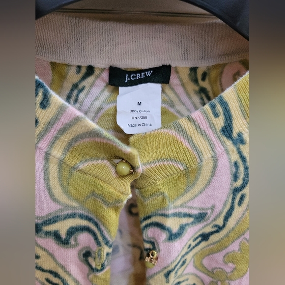 J. Crew Paisley Print Jewel Button Cardigan Sz Medium - Picture 2 of 8